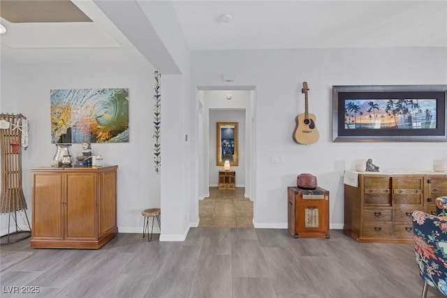 6173 Sabine Ranch Rd, Las Vegas, NV 89131 - hall with baseboards and wood finished floors