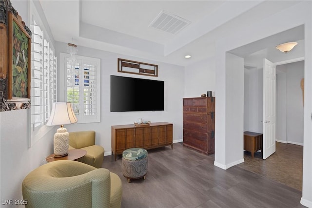 6173 Sabine Ranch Rd, Las Vegas, NV 89131 - living area with baseboards and a raised ceiling