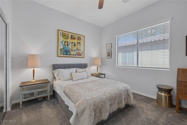 6173 Sabine Ranch Rd, Las Vegas, NV 89131 - carpeted bedroom featuring baseboards and a ceiling fan