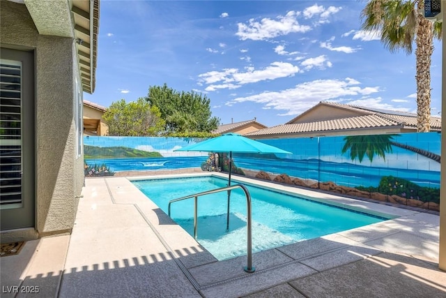 6173 Sabine Ranch Rd, Las Vegas, NV 89131 - view of swimming pool with a fenced backyard and a patio