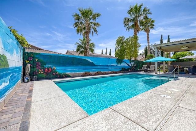 6173 Sabine Ranch Rd, Las Vegas, NV 89131 - view of pool with a patio area and a fenced backyard