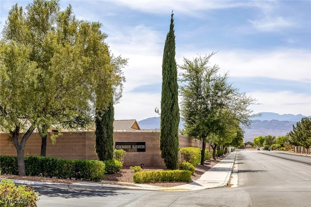 6173 Sabine Ranch Rd, Las Vegas, NV 89131 - view of asphalt street featuring sidewalks, curbs, and a mountain view