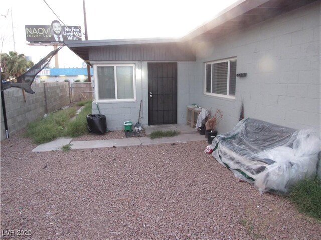2409 Maroney Ave, Las Vegas, NV 89104 - property entrance featuring concrete block siding
