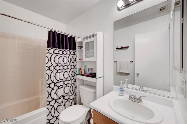 5236 Krista Alethea St, North Las Vegas, NV 89031 - full bathroom featuring toilet, vanity, and shower / bath combination with curtain