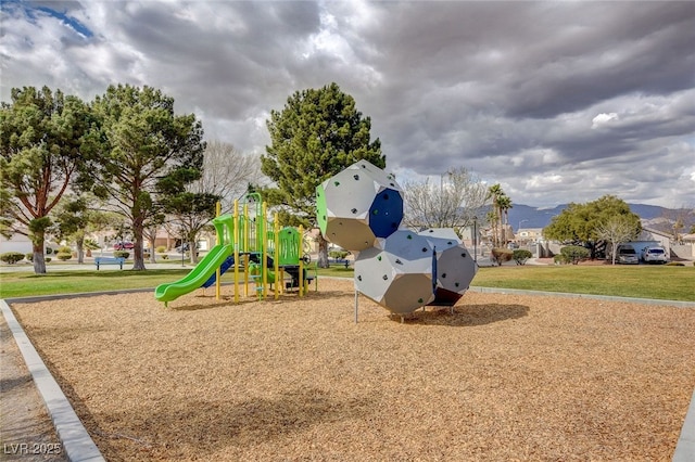 5236 Krista Alethea St, North Las Vegas, NV 89031 - community jungle gym with a mountain view and a yard