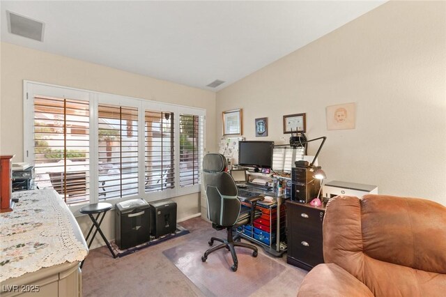 1913 Madagascar Ln, Las Vegas, NV 89117 - carpeted home office with vaulted ceiling and baseboards