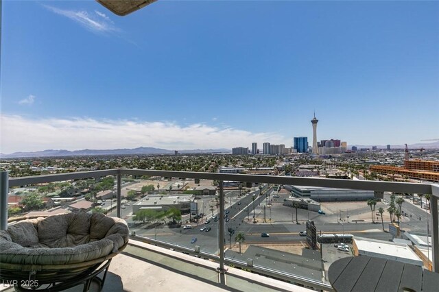 900 Las Vegas Blvd Unit 1209, Las Vegas, NV 89101 - balcony featuring a view of city and a mountain view