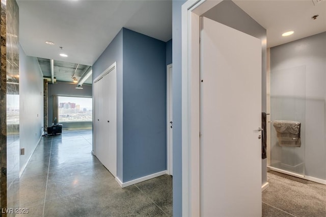 900 Las Vegas Blvd Unit 1209, Las Vegas, NV 89101 - hallway with baseboards, recessed lighting, and finished concrete floors