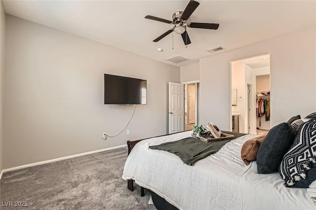 3716 W Colton Ave, North Las Vegas, NV 89032 - carpeted bedroom with baseboards, a spacious closet, and a ceiling fan