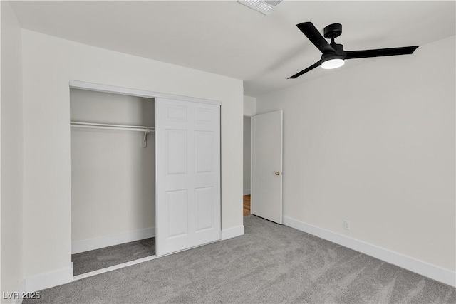 6204 Robin Hood Cir, Las Vegas, NV 89108 - unfurnished bedroom featuring carpet, a closet, baseboards, and a ceiling fan
