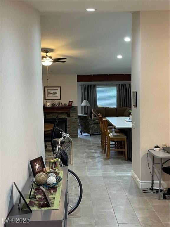 903 Billings St, Henderson, NV 89002 - hallway with recessed lighting and baseboards