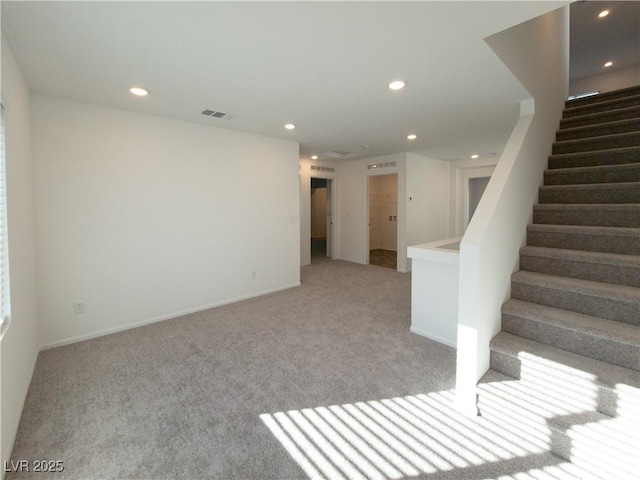 5904 Becklow Gardens Ave, Las Vegas, NV 89141 - stairs featuring carpet flooring, recessed lighting, and baseboards