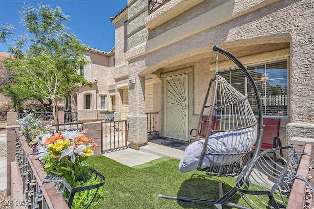 10456 Prairie Schooner Ave, Las Vegas, NV 89129 - entrance to property with stucco siding