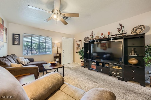 10456 Prairie Schooner Ave, Las Vegas, NV 89129 - living area featuring ceiling fan and carpet flooring