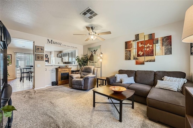 10456 Prairie Schooner Ave, Las Vegas, NV 89129 - carpeted living area with ceiling fan