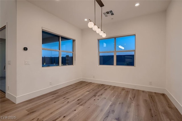 182 Robledo St, Las Vegas, NV 89138 - unfurnished room featuring baseboards, light wood-style flooring, recessed lighting, and healthy amount of natural light