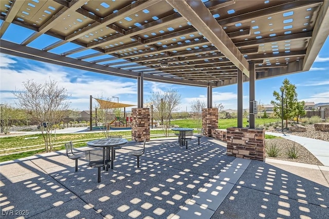 182 Robledo St, Las Vegas, NV 89138 - view of patio with a pergola