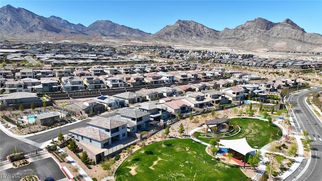 182 Robledo St, Las Vegas, NV 89138 - aerial view of property and surrounding area featuring mountains and nearby suburban area