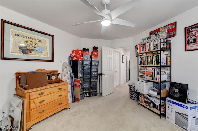 831 E Galingale Ct, Henderson, NV 89015 - living area featuring a ceiling fan and carpet