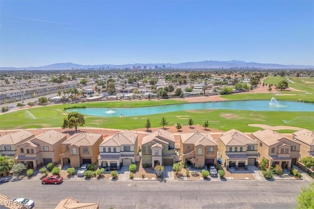 2837 Canonero St, Las Vegas, NV 89142 - aerial perspective of suburban area featuring a water and mountain view and a local golf course