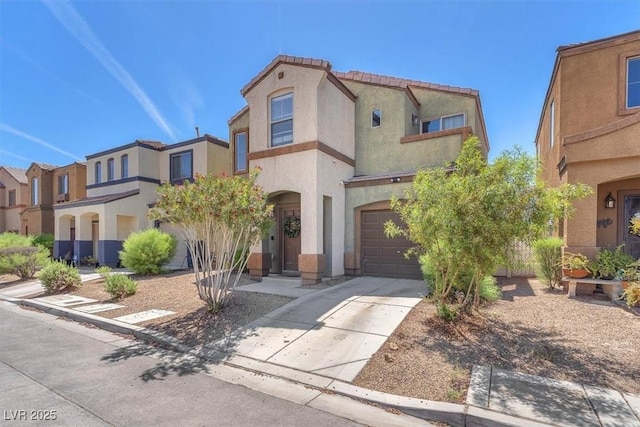 2837 Canonero St, Las Vegas, NV 89142 - view of front facade with a garage, stucco siding, and concrete driveway