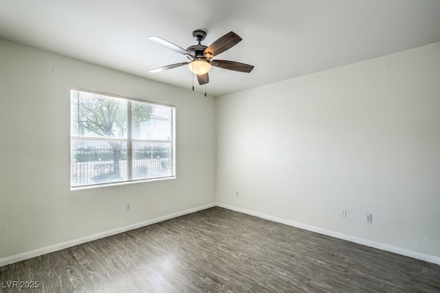 8000 Badura Ave Unit 1168, Las Vegas, NV 89113 - spare room with dark wood finished floors, ceiling fan, and baseboards