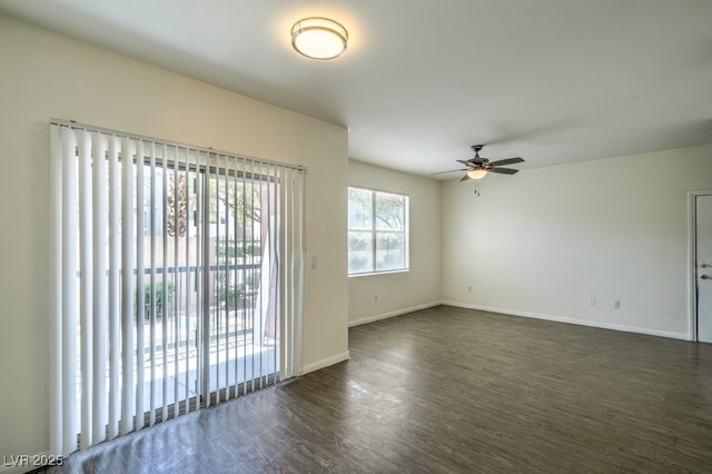 8000 Badura Ave Unit 1168, Las Vegas, NV 89113 - empty room with a ceiling fan, wood finished floors, and baseboards