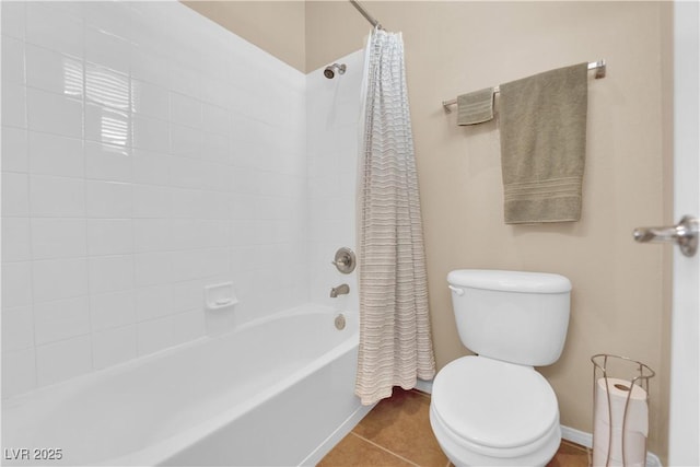9375 Gold Lake Ave, Las Vegas, NV 89149 - full bath featuring shower / bathtub combination with curtain, toilet, and tile patterned floors