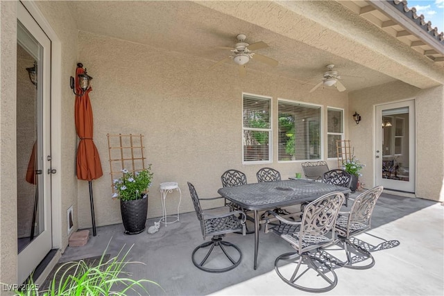 9375 Gold Lake Ave, Las Vegas, NV 89149 - view of patio / terrace with ceiling fan and outdoor dining area
