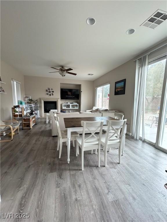6812 Dipper Ave, North Las Vegas, NV 89084 - dining room featuring wood finished floors and a ceiling fan