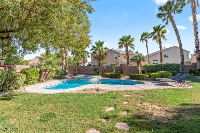 8121 Eagle Clan Ct, Las Vegas, NV 89131 - view of pool featuring a patio area and a pool with connected hot tub