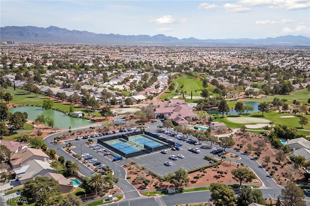 5232 Saranac Rd, Las Vegas, NV 89130 - aerial view of a water and mountain view and a golf course