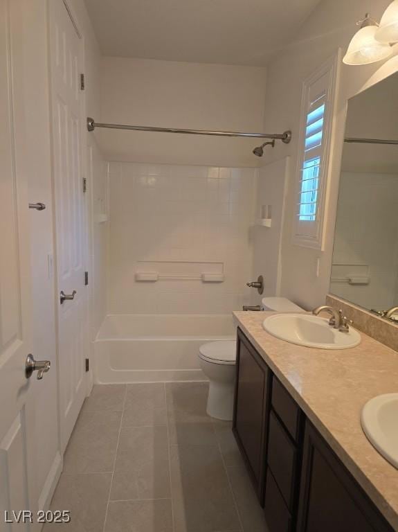 11298 Corsica Mist Ave, Las Vegas, NV 89135 - full bathroom featuring shower / tub combination, tile patterned flooring, and double vanity