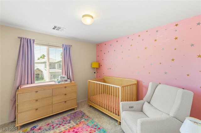 11226 Kenyan Sunshine Ct, Las Vegas, NV 89138 - bedroom featuring light colored carpet, a crib, and baseboards