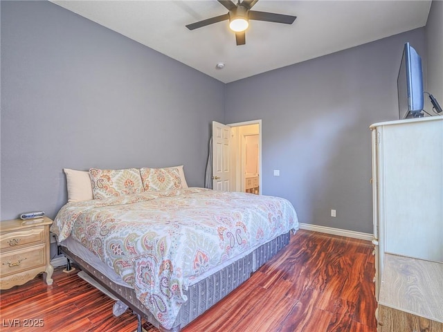 401 Obsidian St, Las Vegas, NV 89145 - bedroom featuring wood finished floors, baseboards, and ceiling fan