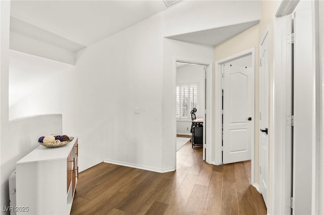8612 Danza Del Sol Dr, Las Vegas, NV 89128 - hall with dark wood-type flooring and baseboards