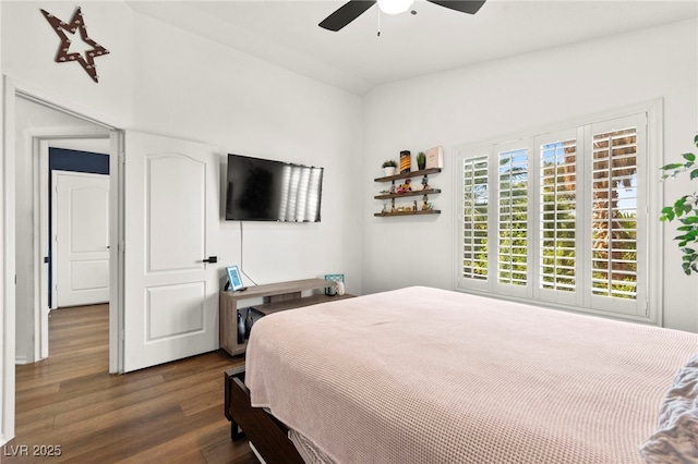 8612 Danza Del Sol Dr, Las Vegas, NV 89128 - bedroom featuring wood finished floors and ceiling fan