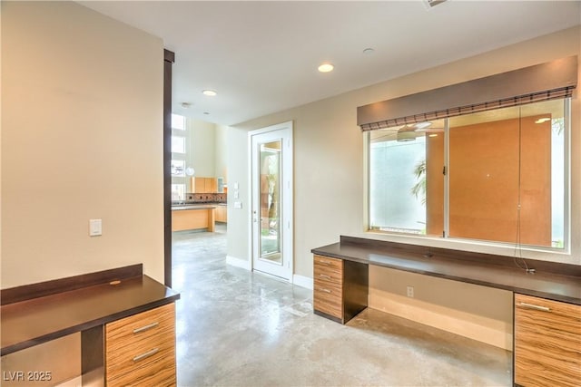 1448 Canyon Ledge Ct, Las Vegas, NV 89117 - unfurnished office with finished concrete floors, baseboards, and recessed lighting