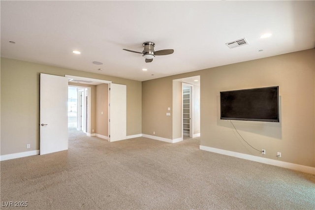 1448 Canyon Ledge Ct, Las Vegas, NV 89117 - unfurnished room with a ceiling fan, carpet floors, recessed lighting, and baseboards