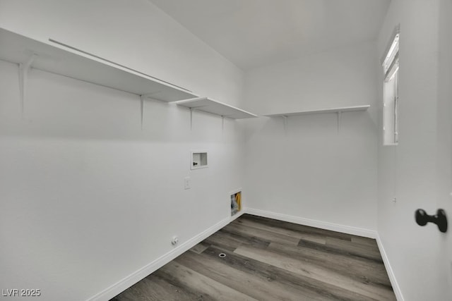 11787 Fern Creek Ln, Las Vegas, NV 89183 - washroom featuring washer hookup, dark wood finished floors, and baseboards