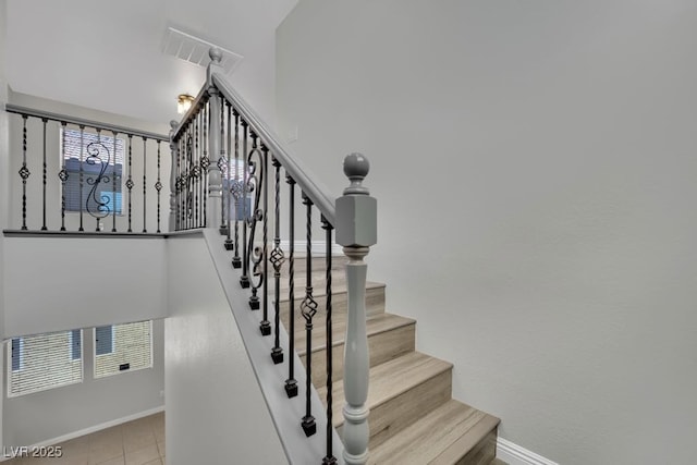 11787 Fern Creek Ln, Las Vegas, NV 89183 - stairs featuring baseboards and tile patterned flooring