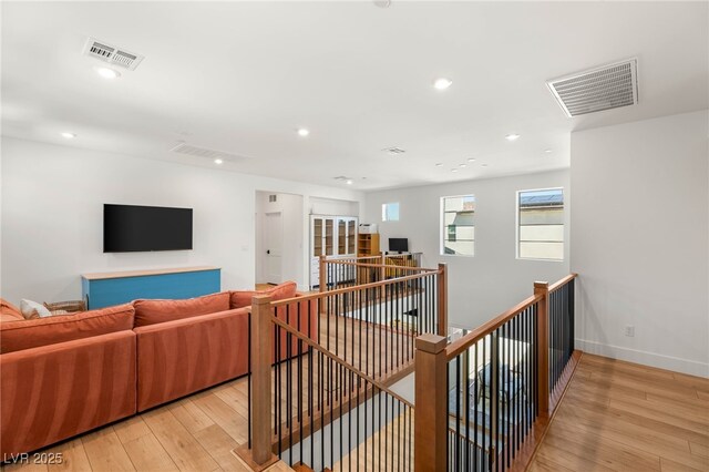 2578 Skylark Trail St, Henderson, NV 89044 - staircase with hardwood / wood-style floors, recessed lighting, and baseboards