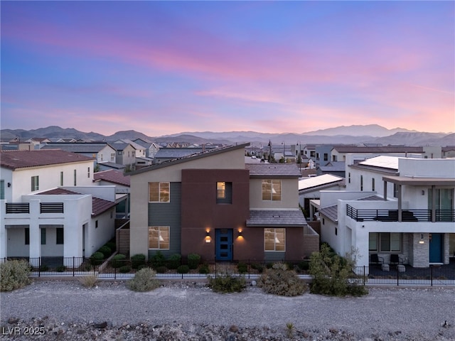 2578 Skylark Trail St, Henderson, NV 89044 - view of front of house featuring a mountain view, stucco siding, and a residential view