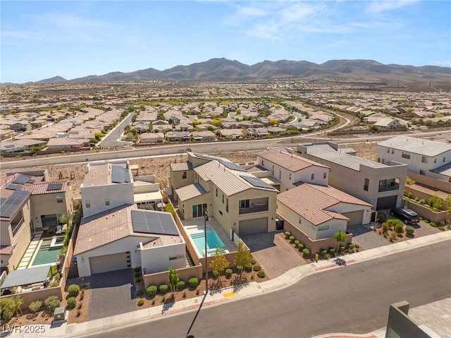2578 Skylark Trail St, Henderson, NV 89044 - aerial perspective of suburban area with mountains and a pool area