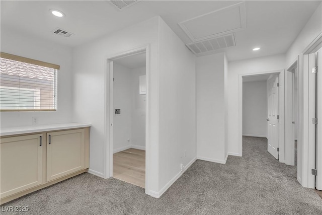 576 Foster Springs Rd, Las Vegas, NV 89148 - hallway with light colored carpet, recessed lighting, and baseboards