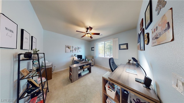 2713 Tanagrine Dr, North Las Vegas, NV 89084 - carpeted office space featuring ceiling fan and baseboards
