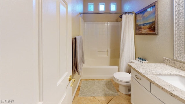 2713 Tanagrine Dr, North Las Vegas, NV 89084 - bathroom with toilet, vanity, shower / tub combo, and tile patterned floors