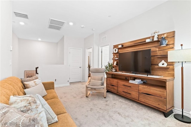 7350 N Decatur Blvd Unit 5, Las Vegas, NV 89131 - living area with light carpet, baseboards, and recessed lighting