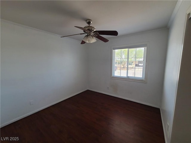 129 Maple St, Henderson, NV 89015 - unfurnished room with wood finished floors, ornamental molding, baseboards, and ceiling fan