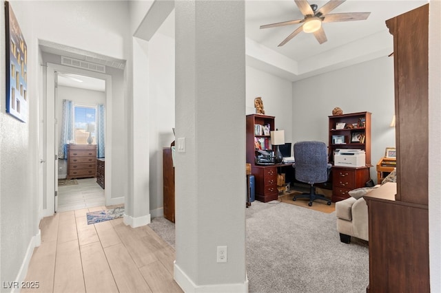 245 Hull St, Henderson, NV 89015 - home office with a ceiling fan and baseboards